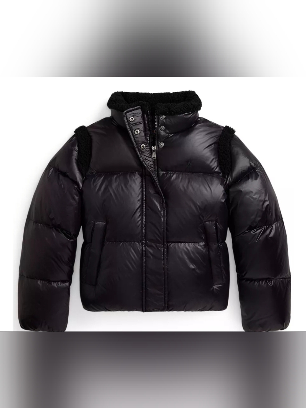 NWT- Polo Black Puffer Jacket SIZE 16 L, CAN FIT A XS OR S WOMEN PETITE